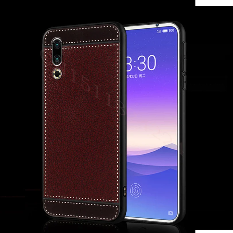 Note 9 Case For Meizu 16 16X 16th X8 8 Leather grain Silicone Soft TPU Cover for 16s Pro 6 M6T Phone Coque S |