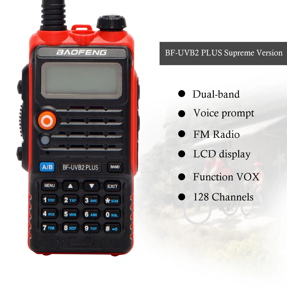 

2pcs BAOFENG BF-UVB2 Plus Walkie Talkie Two-way Radio 136-174/400-520MHz VHF/UHF Dual Band Handheld Radio Transceiver Interphone
