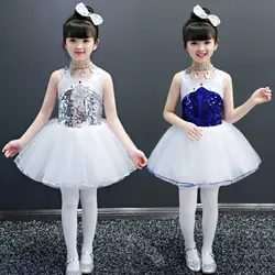 Songyuexia Детская производительность платье блестками Юбка-пачка для девочек блестки детское танцевальное платье юбка в стиле джаз платье для