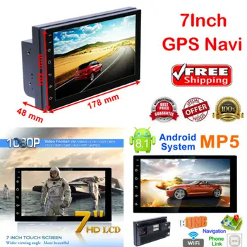 

7Inch Android 8.1 WiFi 2Din HD Quad Core GPS Navi Car Stereo MP5 Player FM Radio