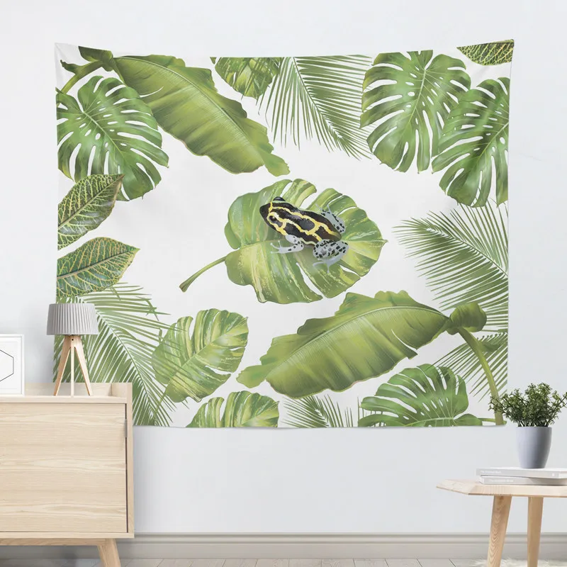 Скандинавский настенный гобелен природа тропические зеленые листья Богемия домашний Декор настенный гобелен из ткани пейзаж пледы пляжное одеяло
