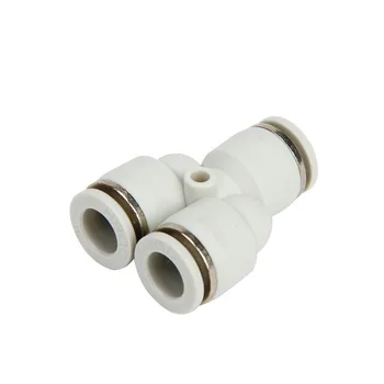 

Free shipping PY-4 6 8 10 12 16MM Pneumatic connector white series Y type three way quick connector plastic joint