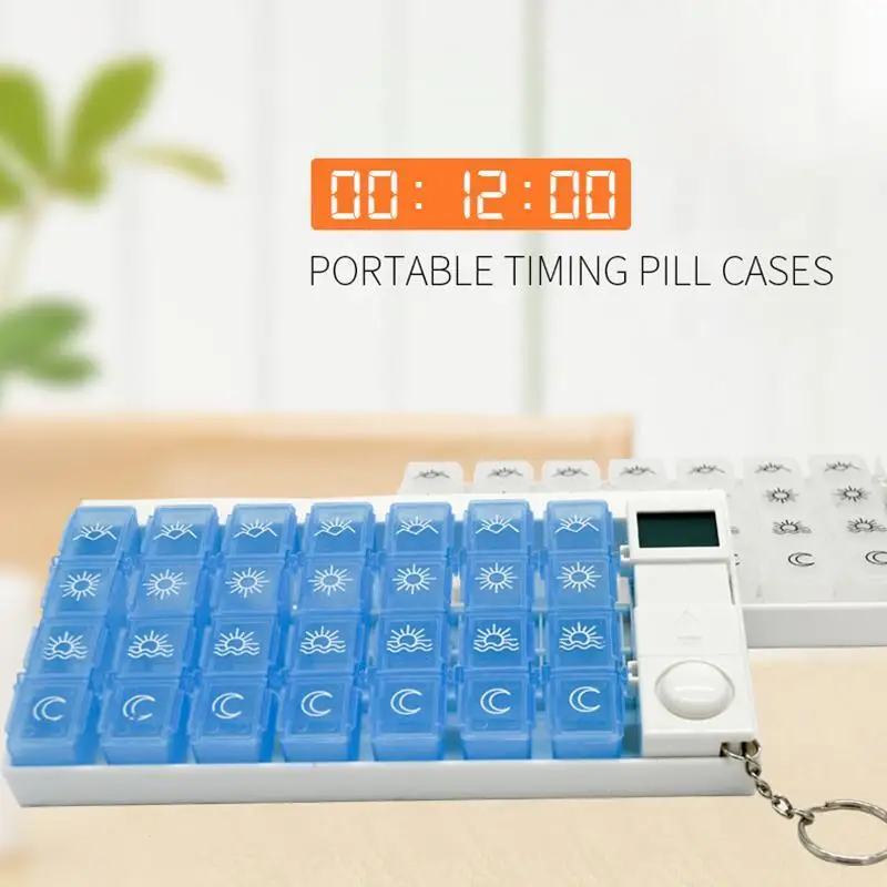 Portable 7 Day Pill Box Mini Storage Box For Pill Intelligent Reminder