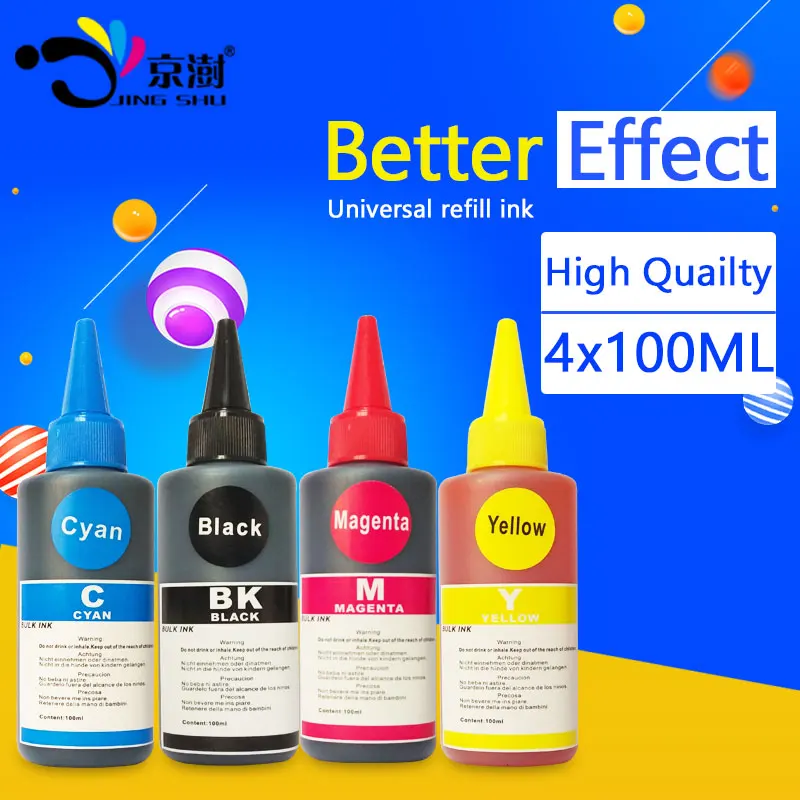 Compatible 100ml universal dye ink refill ink kit for hp/canon/brother/Epson all inkjet printer