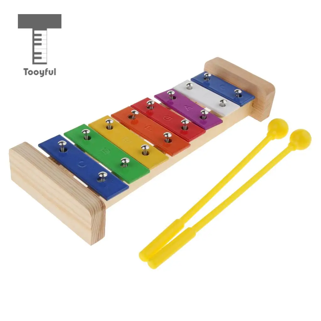 

Sunnimix Colorful 8 Tones Hand Knock Xylophone with 2 Wooden Mallets Preschool Learning Educational Toys Christmas Gift