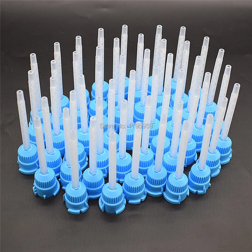 

50pcs Mixing Nozzle Set Epoxy Adhesive Applicator Static Mixer 1:1 Mix Caulking Gun Dispenser Dual Cartridge Round Mixing Nozzle