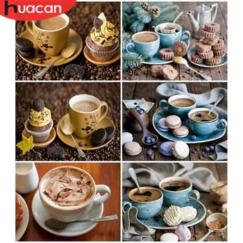 

HUACAN 5D DIY Diamond Painting Landscape Coffee Creativity Full Square Diamond Embroidery Picture Rhinestone Mosaic Decor Home