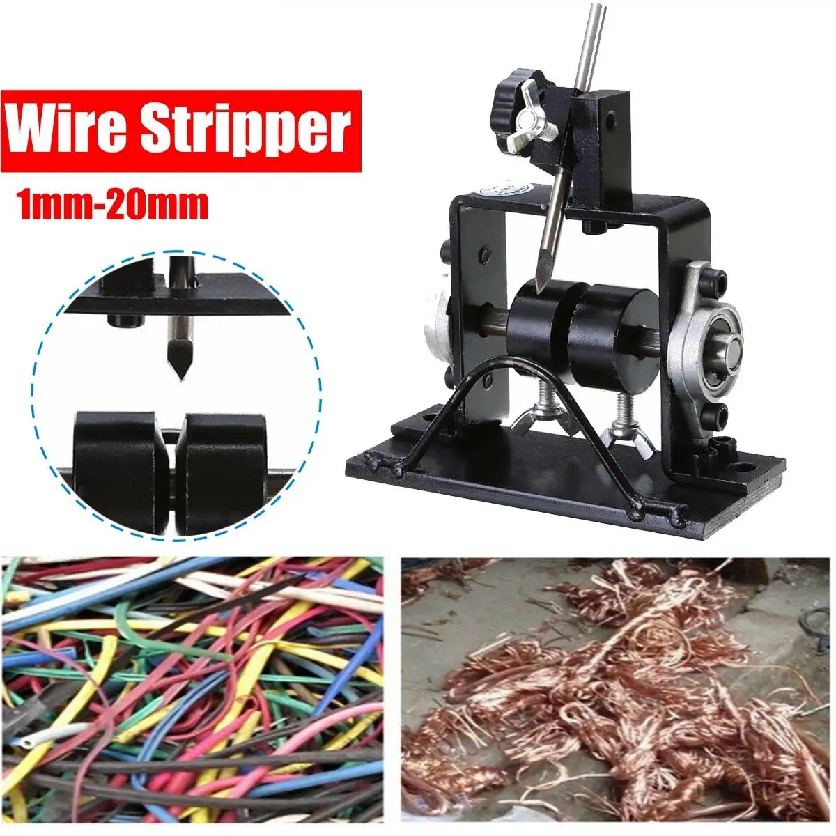 

Iron Steel Manual Wire Cable Stripping Peeling Machine Cable Scrap Recycle Tool Copper Wire Stripper For 1-20mm Wire
