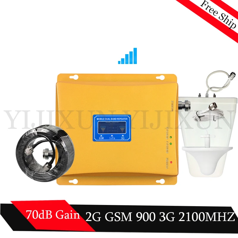 

GSM repeater 900mhz WCDMA 2100mhz Cellular Signal booster 2G 3G Dual Band Cellphone Repeater GSM 900 2100 UMTS Signal Amplifier