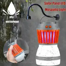 Портативный светильник на солнечной батарее Открытый Отдых ошибки Zapper Fly Ловушка светодиодный лампы против насекомых Электрический USB Powered Водонепроницаемый Фонари