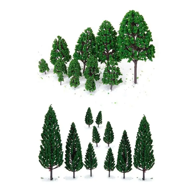 

WINOMO 22pcs Green Mini Tree Set Scenery Architectural Landscape Model Trees