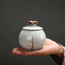 В китайском стиле керамический чайные банки герметичные маленький, ручной, для путешествий коробки чая Пуэр Улун чай банка для хранения еды емкость для чая caddy