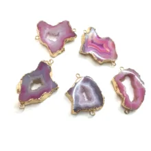 Натуральные Агаты Подвески соединитель подвески для самостоятельного изготовления ювелирных изделий Аксессуары подходят ожерелья размер 20x30 мм-26x38 мм