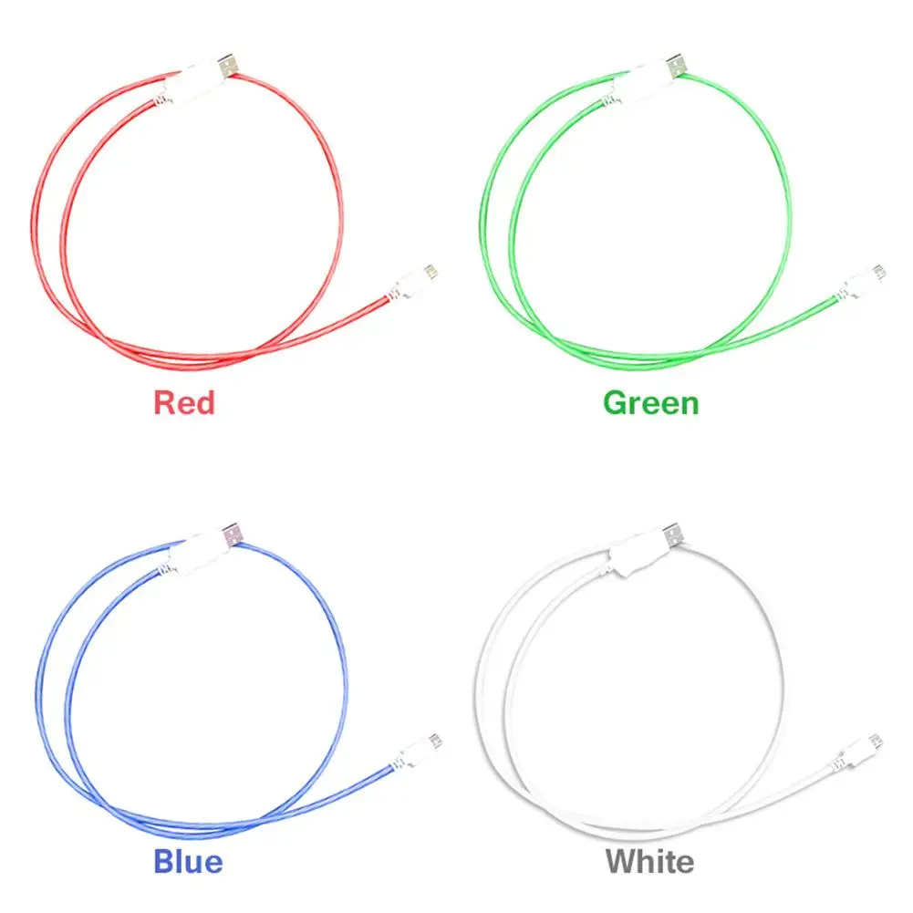 1M Streamer Data Wire Flowing LED Light 2.1A Fast Charge Cable Suitable For IPhone Android Type-C High Quality 4 Colors New | Электроника