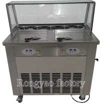 2 pan Ice cream roller machine Ice cream pan roller Ice Cream Roller rolling Rolled Flat fried ice cream machine double 2 pan Ice cream roller machine Ice cream pan roller Ice Cream Roller rolling Rolled Flat fried ice cream machine double