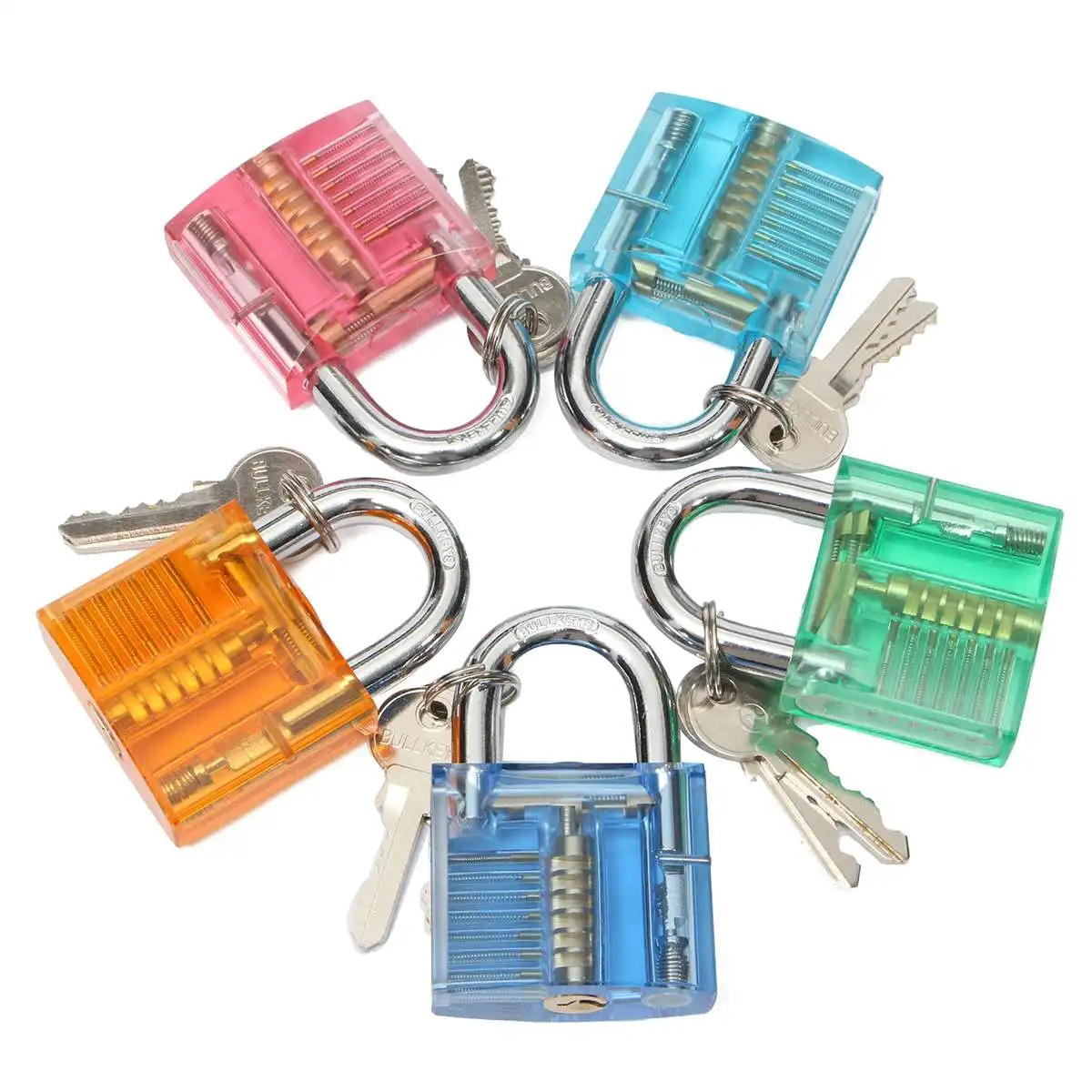 

Durable Transparent Practice Padlock Unlocking Lock Pick Set Home Improvement Hardware Training Tools Practice Padlock Lock Set
