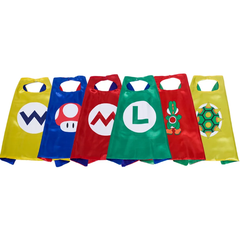 

1 pcs Kawaii Mario Cape Costume kids birthday party decoration favor Superhero Style Cosplay Costumes and Halloween Gift