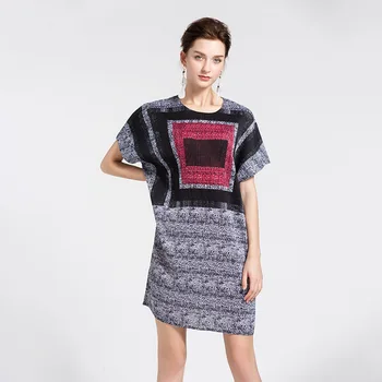 

women's dresses summer new European and American round neck short-sleeved dress Miya print dress wholesale free ship