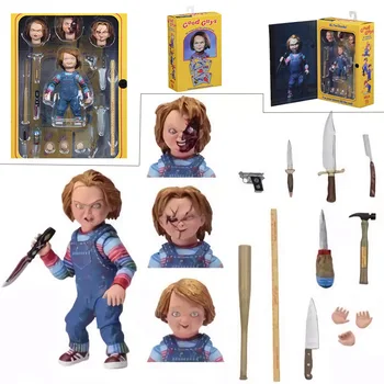 

NECA Child's Play Bride Of Chucky Scale Horror Dolls Chucky Action Figure Toys PVC Doll Can Exchang Face Joint Can Movable 15CM