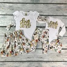 PUDCOCO Baby Girl Little Big Sister Match Clothes Romper T-shirt Pants Tutu Dress Outfit little big girl