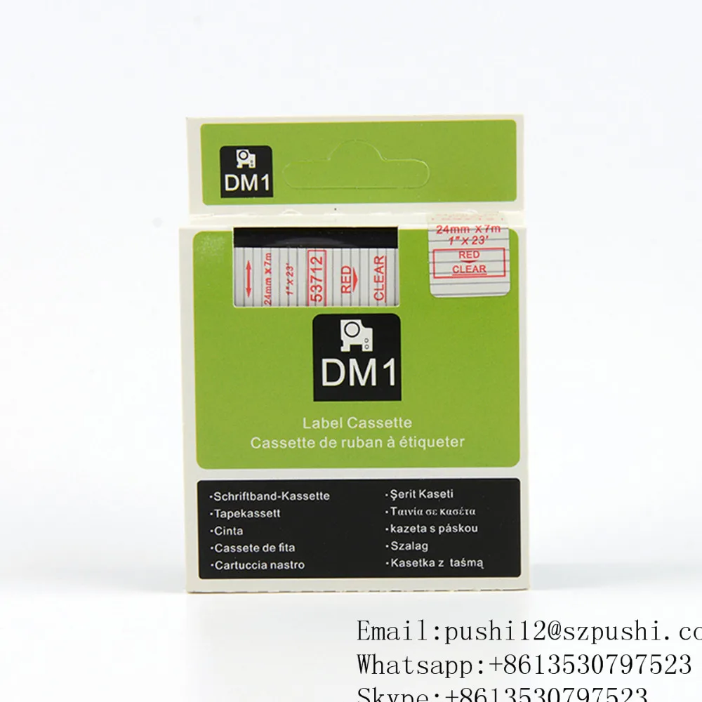 6PK Compatible For DYMO LetraTag LT 91333 Black on Red plastic Label Tape 1//2/"