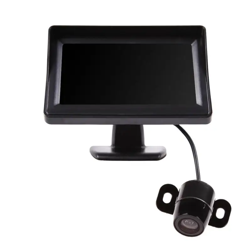 

4.3" TFT LCD Rearview Monitor Parking Kit with Rear View Backup Camera Reverse Cam for Automotive Truck RV Boat Trailer Camper