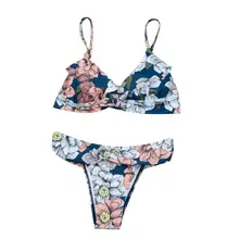 19011 сексуальный раздельный купальник бикини с принтом дропшиппинг пуш-ап купальник бикини Летний Пляжный Купальник с принтом из двух частей