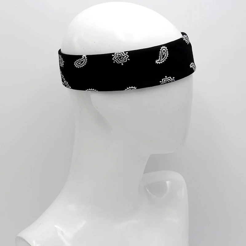 Bandanas de algodón para hombre y mujer, pañuelos cuadrados de bolsillo, diadema de Cachemira, pañuelo para el pelo, color blanco y negro