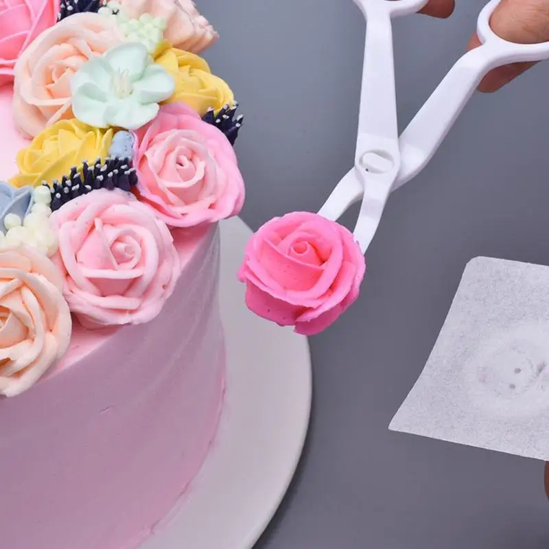 

Plastic Scissors DIY Cream Flower Transfer Lifter Fondant Cake Decorating Cut Flower Receptacle Modeling Tool Kitchen Baking Gad