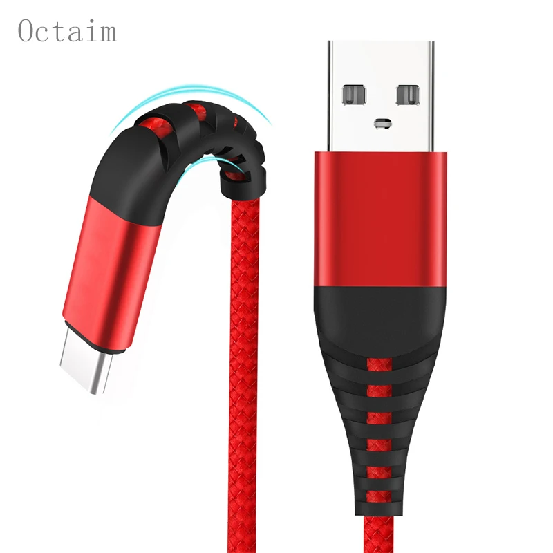 Micro USB Cable for Samsung Xiaomi Hi-Tensile 2.4A Fast Charging Data Charger iPhone Type C Mobile Phone 1M | Мобильные телефоны и