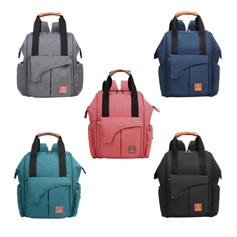 

Multifunctional Fashion Mummy Diaper Bags Solid Color Backpack Baby Care Multi-function Diaper Bag Backpack Nappy Baby Bag