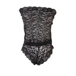 Новый женский сексуальный комплект нижнего белья без бретелек See Through Babydoll Sleepwear нижнее белье женское кружевное черный красный топ и