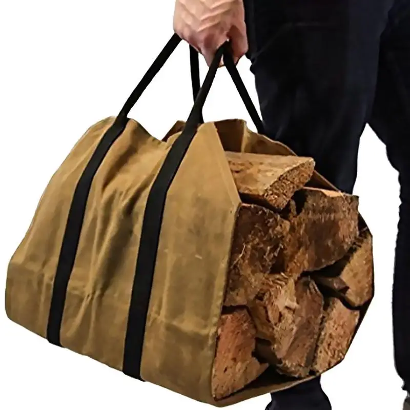 

Carrier Bag Firewood Carrying Bag Canvas Carrier Fire Wood Holders Firewood Storage Package Outdoor Tools