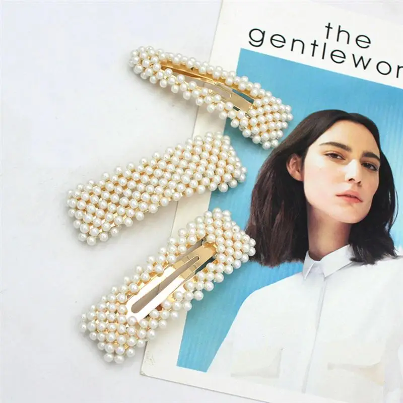 

3 Pcs Hairpins Pearl Attractive Elegant Decoration Hairpin Bobby Pins Barrettes Bang Clips Hair Clips for Women