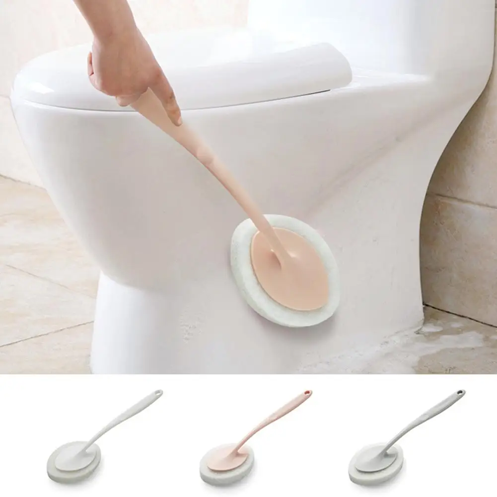 

Long Handle Sponge Cleaning Brush Ceramic Tile Bathroom Kitchen Descaling Tool
