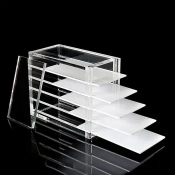 

5 Layers Transparent Eyelash Storage Box Makeup Organizer False Eyelashes Glue Pallet Holders Grafting Eyelashes Extension Tool