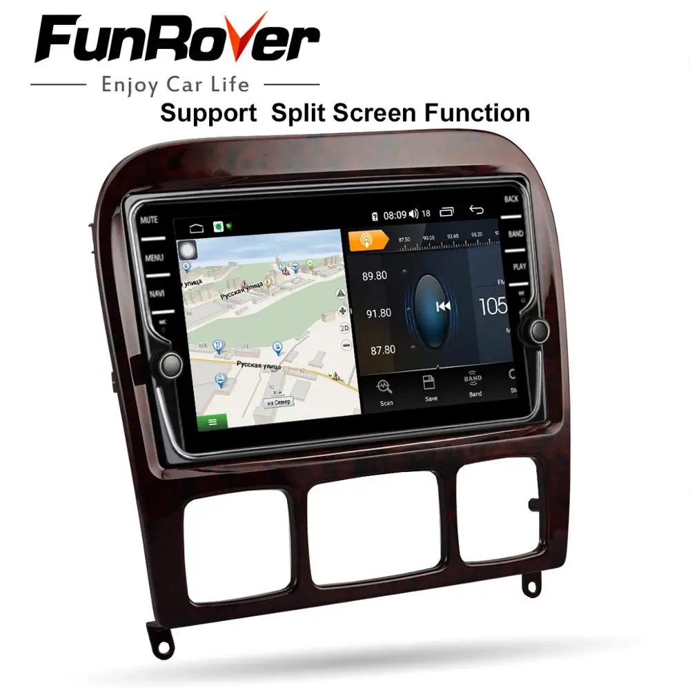 Top Funrover 8 core android9.0 2din car radio multimedia dvd gps player For Mercedes Benz S Class W220 W215 S280 S320 S350 S400 S500 3