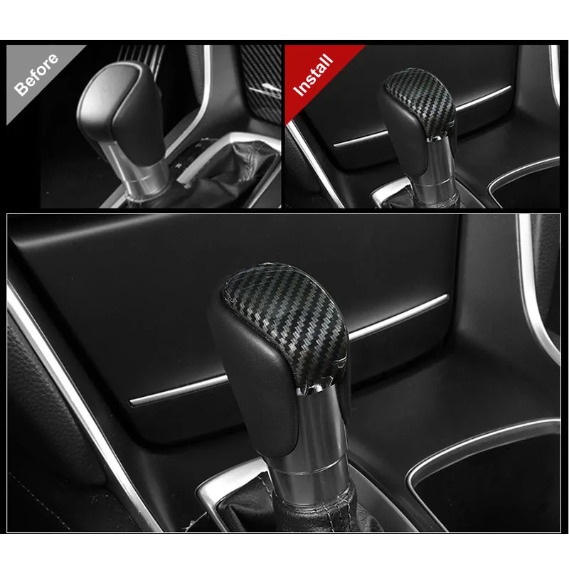 Car Carbon Gear Shift Knob Head Panel Cover Trim fit For Honda Accord X