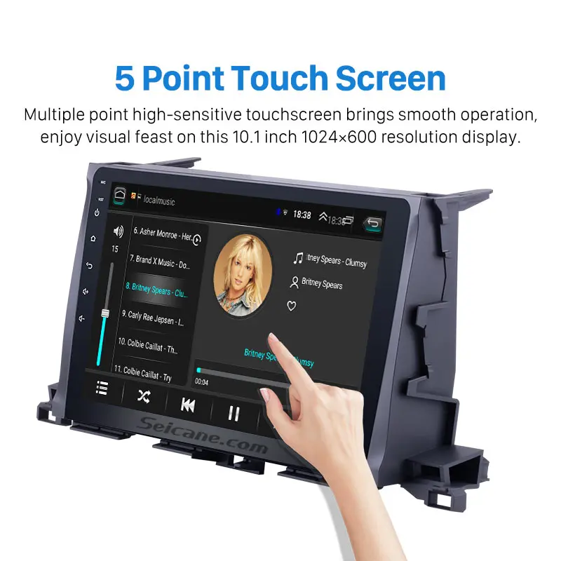 Cheap Seicane Android 8.1 10.1" 2Din Wifi Multimedia Player 4Core For 2015 Toyota Highlander Head Unit Car Radio Audio GPS Navi Stereo 2
