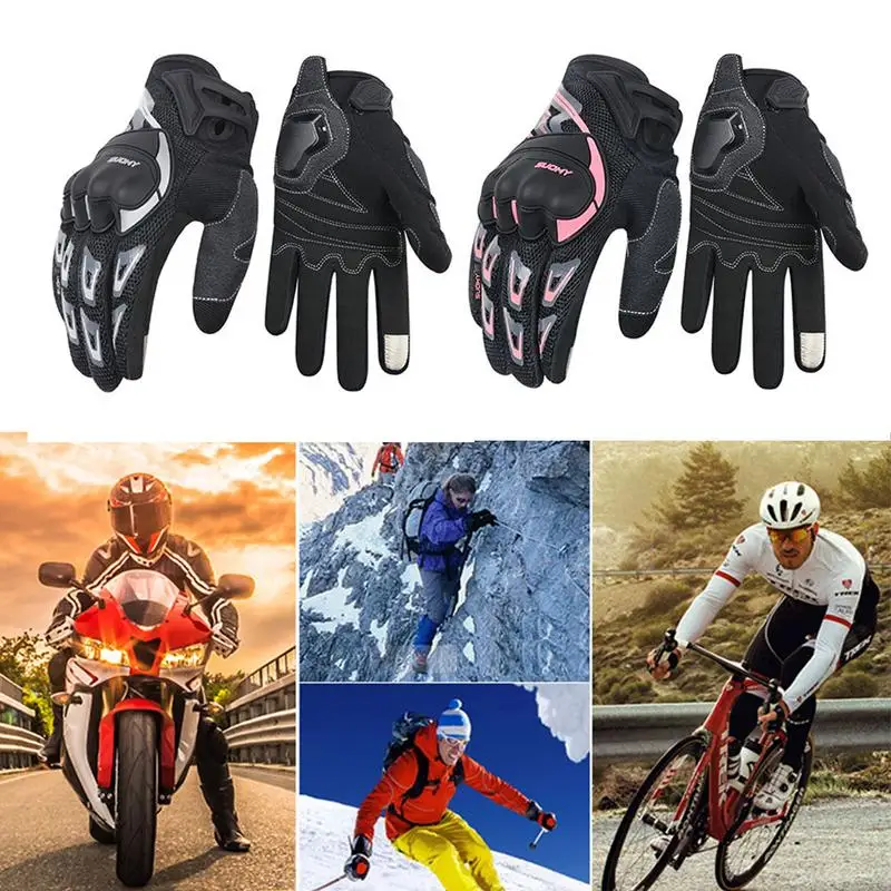 

Summer Full Finger Motorcycle Riding Gloves Universal Unisex Mesh Breathable Safe Touch Screen Cycling Gloves