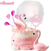 Amawill-décoration pour gâteau d'anniversaire à thème rose à thème flamant rose, décoration de gâteaux plumes, décoration pour gâteau d'anniversaire de mariage, décoration 8D ► Photo 1/6