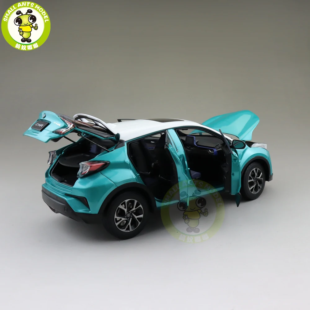 1/18 CHR C-HR литье под давлением модель автомобиля SUV игрушки Дети подарок для мальчика девочки синий с белым верхом