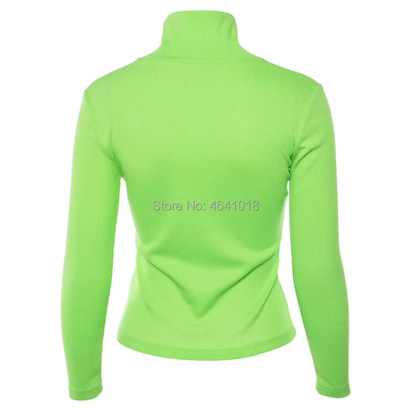 Осенне зимняя футболка женская модная однотонная Водолазка с длинным рукавом