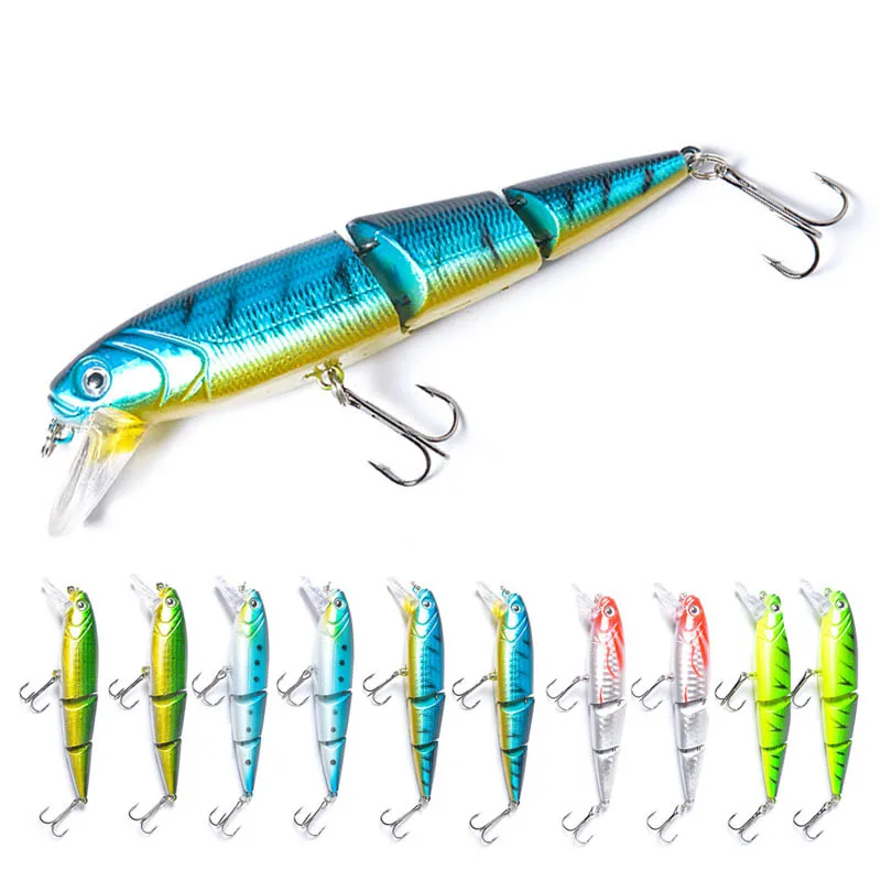  10Pcs/set 115mm 15.4g Fishing Lure Artificial Minnow Lures Bait Wobblers Crankbait 2 Segments Swim 