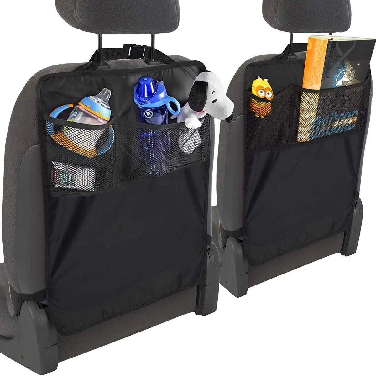 

Universal Car Anti-dirty Pad Seat Back Kick Mat Storage Bag Protector Cover Keep Clean With Storage Bag Waterproof Black Baby