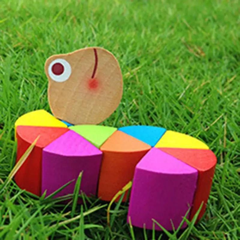 1 шт. Милая деревянная игрушка для малышей, трансформируемая гусеница, теплая красочная развивающая игрушка для детей, развивающая интеллект