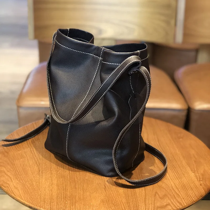 

Fashion Bucket Bag Leather Shoulder Handbag Women Luxury Genuine Leather Women Handbags Bag Women Leather Bolsas Feminina