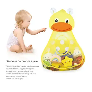 

Baby Shower Bath Toys Cartoon Baby Kids Toy Storage Mesh Bag with Strong Suction Cups Toy Bag Net Bathroom Organizer Bag