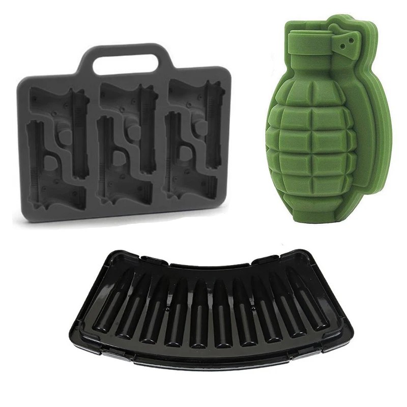 

Oneoney 3pcs Silicone Ice Cube Ice Cream Tubs Summer Cool Kitchen Frozen Ice Box Gun Bullet Creative Fridge Cool Gadgets