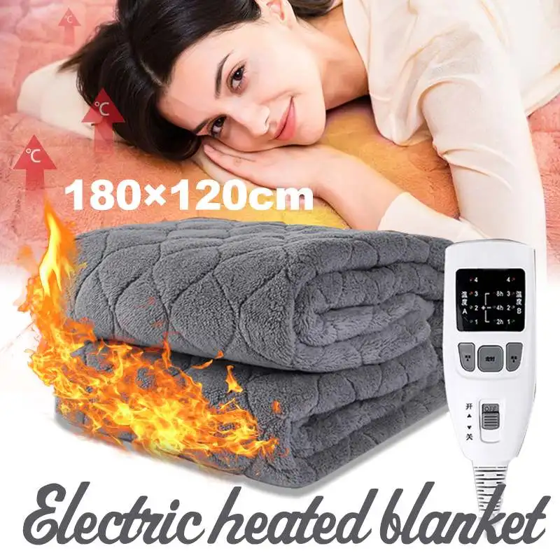 

220V 100W 4gear timing Electric Flannel Blanket Waterproof Electric Heated Blanket Thicker Home Body Warmer Heating Mat Carpets